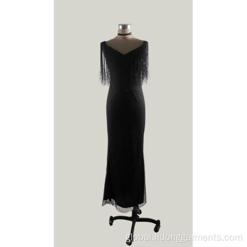 EVENING DRESS Sexy Lady Black Long Shoulder Off Mermaid Dress Supplier